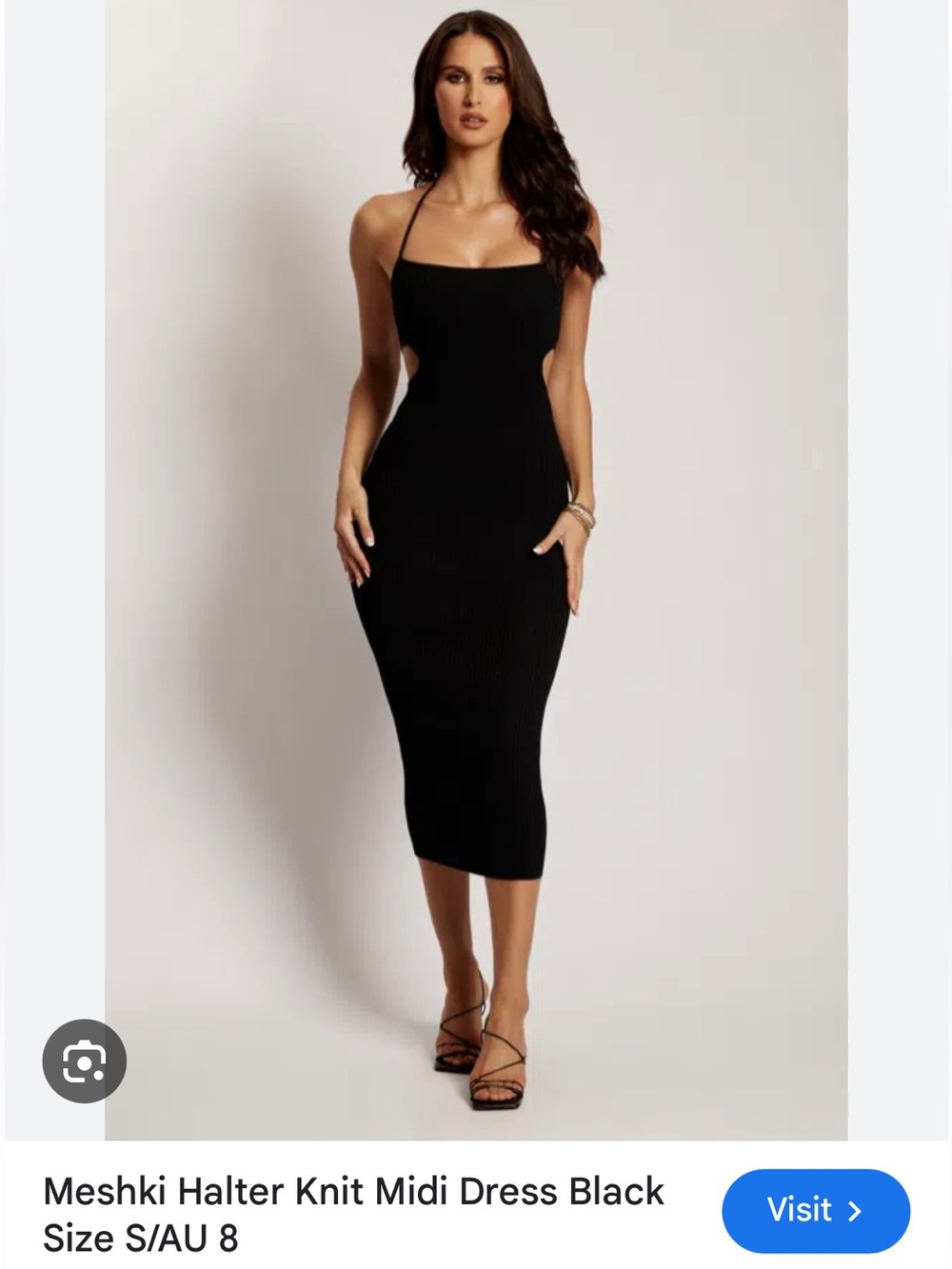 Meshki cut out midi dress in XS black
